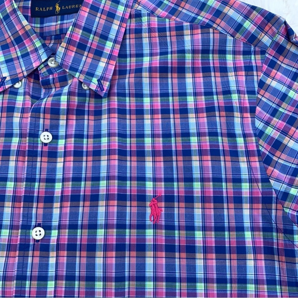 Ralph Lauren Men’s Checked Plaid Long Sleeve Button Down Shirt Sz M